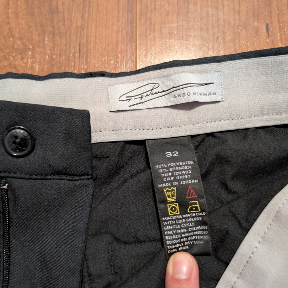 Greg Norman Collection Black Flat Front Men Shorts